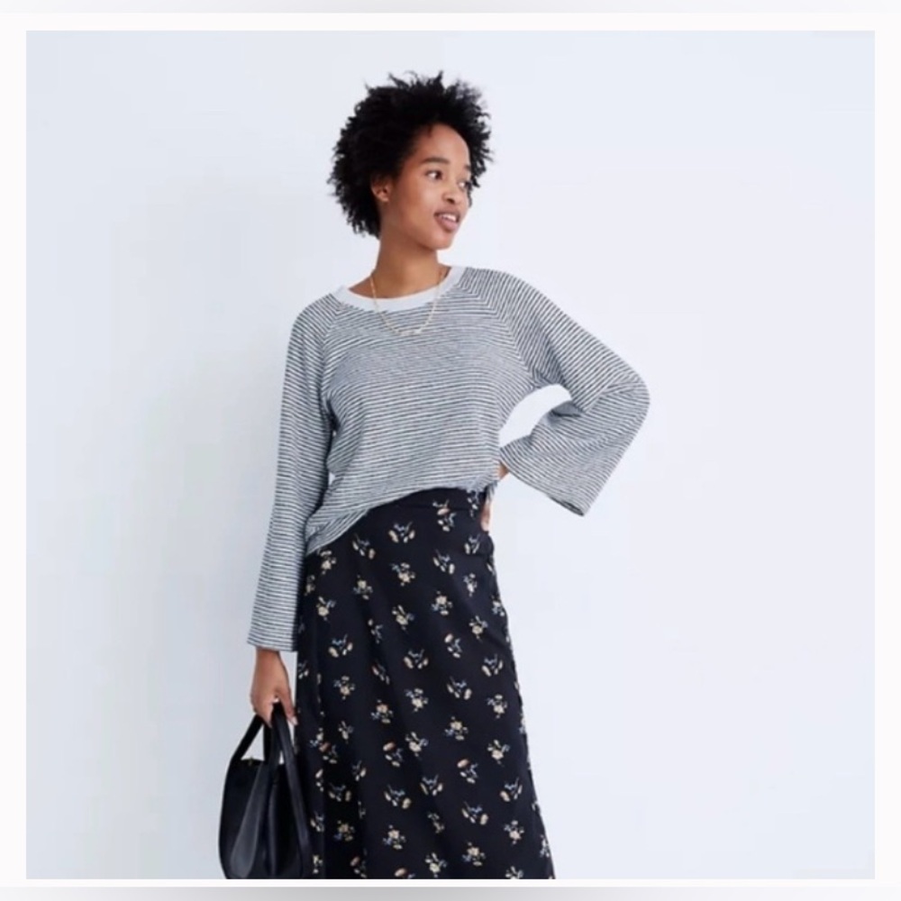 Madewell terry raglan sweater in stripe